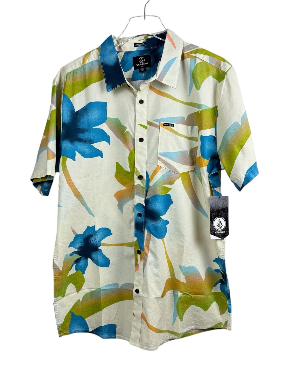 Volcom Tracers Floral Button Up Shirt Men’s Size L NWT MSRP $58